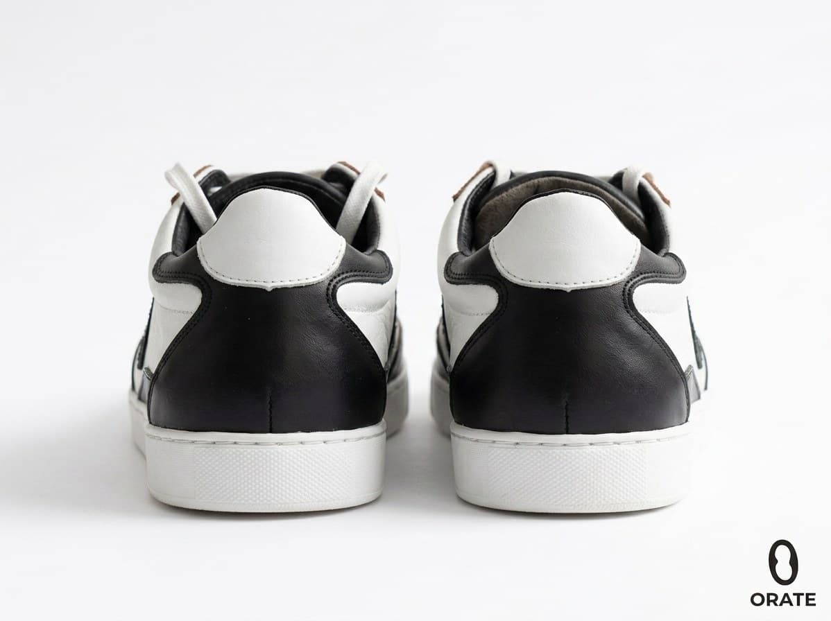 Anthem Court heel counters in glazed black calf